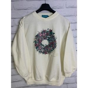 Vintage Weekend Edition Christmas Wreath Sweatshirt S